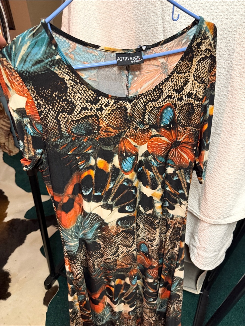Attitudes by Renee Women’s Multicolor Butterfly Print maxi dress